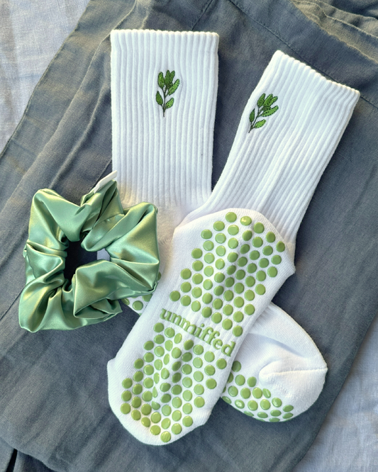 matcha mornings | sock & silk scrunchie bundle